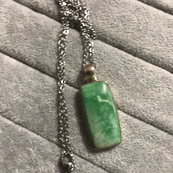 New Sterling Silver Variscite Pendant Necklace Greens Crystal Gemstone - Picture 6 of 14